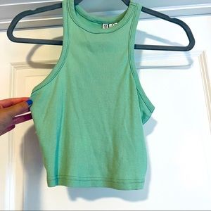 NWOT H&M Mint Green Ribbed Crop Top Size S